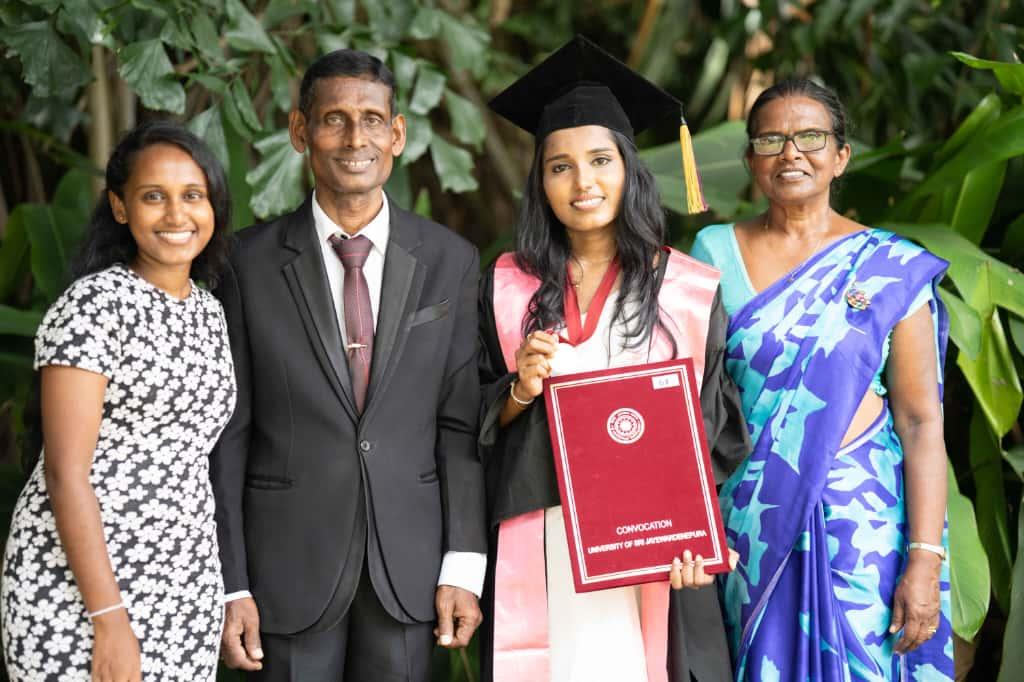Nadeera with her family
