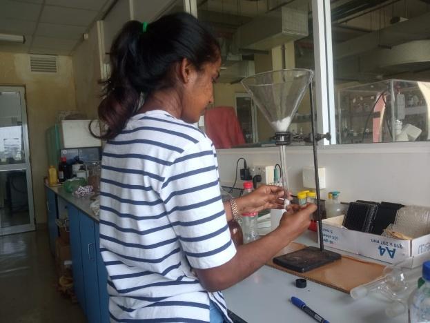 Nadeera conducting research in Sri Lanka